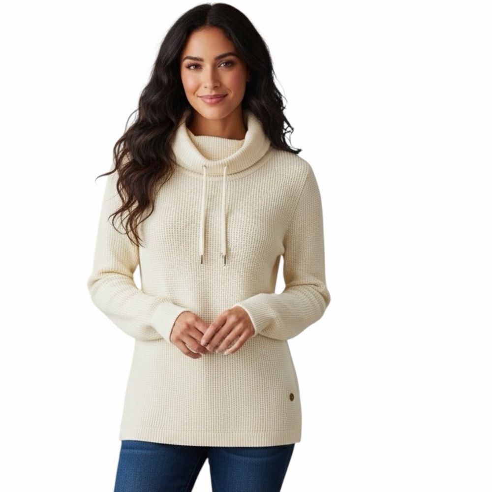 LRL Lauren Jeans Co Ralph Lauren Cream Waffle Sweater Size S